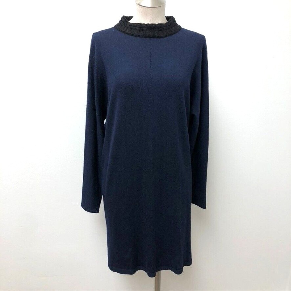 Billy Reid Merino Wool Sweater Dress Womens Small Blue Business Scandinavian